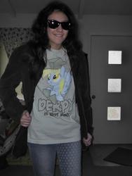 Size: 720x960 | Tagged: safe, derpy hooves, human, g4, barely pony related, clothes, irl, irl human, photo, shirt, sunglasses