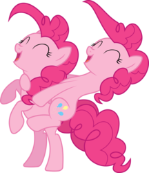 Size: 3000x3465 | Tagged: safe, artist:sulyo, pinkie pie, g4, ponies riding ponies, riding, self riding, simple background, transparent background, vector