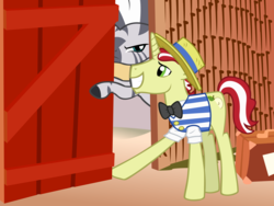 Size: 4549x3413 | Tagged: safe, artist:astringe, flim, zebra, g4, jungle jitters, not sure if racism, parody, ponified