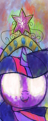 Size: 600x1500 | Tagged: safe, artist:weedgoku1488, twilight sparkle, g4, element of magic, glowing eyes