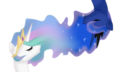 Size: 900x538 | Tagged: safe, artist:royalppurpl3, princess celestia, princess luna, alicorn, pony, g4, female, mare, royal sisters, siblings, simple background, sisters, transparent background