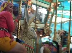 Size: 2592x1936 | Tagged: safe, artist:sichuu, fluttershy, human, g4, carousel, cosplay, irl, irl human, photo, sacanime