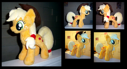 Size: 2645x1445 | Tagged: safe, artist:fireflytwinkletoes, applejack, earth pony, pony, g4, irl, photo, plushie, solo