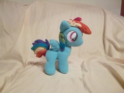 Size: 4320x3240 | Tagged: safe, artist:fluttershy103, rainbow dash, pony, female, filly, filly rainbow dash, irl, photo, plushie, solo