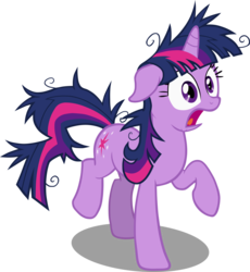 Size: 1280x1389 | Tagged: safe, twilight sparkle, pony, unicorn, g4, lesson zero, female, frazzled, mare, simple background, solo, transparent background, unicorn twilight, vector