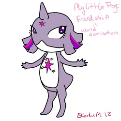 Size: 800x800 | Tagged: safe, artist:skookum, twilight sparkle, frog, keronian, g4, anime, sergeant frog, species swap