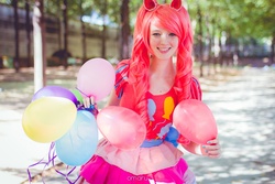 Size: 1500x1000 | Tagged: safe, artist:ainlina, pinkie pie, human, g4, balloon, cosplay, irl, irl human, photo, solo