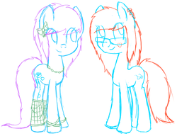Size: 714x547 | Tagged: safe, artist:sarahmfighter, oc, oc only, earth pony, pony, bow, glasses, piercing