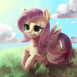 Size: 1000x1000 | Tagged: safe, artist:mewball, fluttershy, pony, g4, female, solo