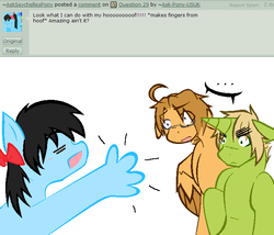 Size: 697x598 | Tagged: safe, artist:ask-pony-usuk, oc, pony, unicorn, crossover, england, hand, hetalia, ponified, united states