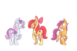 Size: 1200x800 | Tagged: safe, artist:syntactics, apple bloom, scootaloo, sweetie belle, g4, cutie mark crusaders, teenager