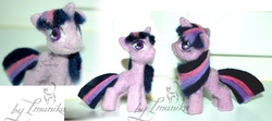 Size: 1788x792 | Tagged: safe, artist:imanika, twilight sparkle, pony, g4, female, filly, irl, needle felted, photo, plushie, solo