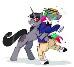 Size: 500x451 | Tagged: safe, hug, ponified, rgb, the property of hate