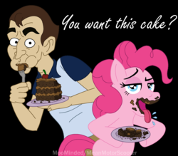 Size: 801x701 | Tagged: safe, artist:moominded, pinkie pie, g4, do you want this cake, harry partridge, nicolas cage, nicolas cage wants cake