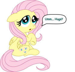 Size: 3000x2878 | Tagged: safe, artist:aleximusprime, artist:everfreetree, fluttershy, pony, g4, female, floppy ears, hug, simple background, solo, transparent background, vector