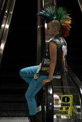 Size: 1366x2048 | Tagged: safe, artist:frauleinninja, rainbow dash, human, g4, cosplay, irl, irl human, mohawk, photo, punk, solo