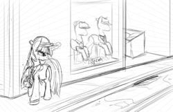 Size: 1224x792 | Tagged: safe, artist:zedrin, twilight sparkle, g4, clothes, monochrome, necktie, sketch, suit