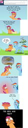 Size: 650x2912 | Tagged: safe, artist:brutamod, rainbow dash, scootaloo, tank, pegasus, pony, tortoise, g4, ax brutaloo, bloodshot eyes, brutaloo, comic, female, filly, mare, pun