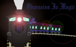 Size: 1024x635 | Tagged: safe, artist:thelordofdust, oc, oc only, oc:maneia, obsession is magic, train