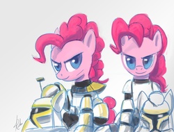 Size: 739x563 | Tagged: safe, artist:grissaecrim, pinkie pie, g4, armor, clone, clone trooper, crossover, star wars