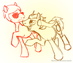 Size: 500x427 | Tagged: safe, artist:mylittlehomestuck, dave strider, homestuck, ponified, tavros nitram