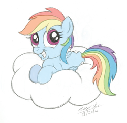 Size: 822x800 | Tagged: safe, artist:aleximusprime, color edit, edit, rainbow dash, pony, g4, cloud, colored, female, simple background, sketch, solo, white background