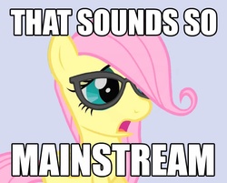 Size: 743x597 | Tagged: safe, fluttershy, g4, caption, filly, glasses, hilarious in hindsight, hipster, hipstershy, image macro, reaction image