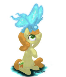 Size: 600x700 | Tagged: safe, artist:rabbitasaur, carrot top, golden harvest, earth pony, moth, pony, g4, cute, cutie top, female, mare, simple background, transparent background