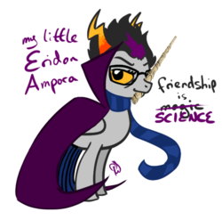 Size: 577x570 | Tagged: safe, pony, cape, clothes, eridan ampora, homestuck, magic wand, male, mouth hold, ponified, scarf, species swap, stallion, wand