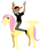 Size: 521x620 | Tagged: safe, fluttershy, pegasus, pony, g4, crossover, duo, female, homestuck, male, mare, riding, simple background, tavros nitram, tavroshy, transparent background, troll (homestuck)