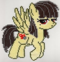Size: 900x931 | Tagged: safe, artist:rphb, wild fire, pegasus, pony, g4, female, flying, mare, perler beads, photo, sibsy, solo, unamused, wild fire is not amused