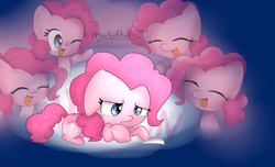 Size: 910x552 | Tagged: safe, artist:kitteharts, pinkie pie, g4, my little pony: friendship is magic, too many pinkie pies, crying, sad