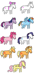 Size: 976x2046 | Tagged: safe, edit, applejack, fluttershy, pinkie pie, rainbow dash, rarity, twilight sparkle, g4, crossover, homestuck, mane six, maplehoof