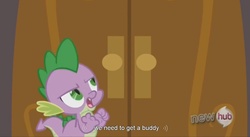 Size: 1557x855 | Tagged: safe, screencap, spike, g4, the crystal empire, youtube caption, youtube link