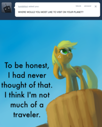 Size: 647x800 | Tagged: safe, artist:grissaecrim, applejack, ask appletini, g4, appletini, ask, hatless, missing accessory, tumblr