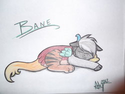 Size: 900x675 | Tagged: safe, artist:lemonpieturtleface, draconequus, sleeping, solo, traditional art