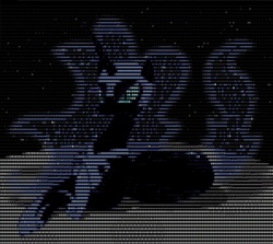 Size: 1193x1065 | Tagged: safe, artist:freudski, nightmare moon, alicorn, pony, g4, ascii, female, mare, mare in the moon, moon, solo