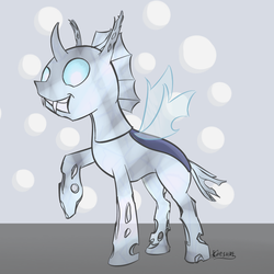 Size: 800x800 | Tagged: safe, artist:cheshiresdesires, changeling, crystal changeling, crystallized, solo