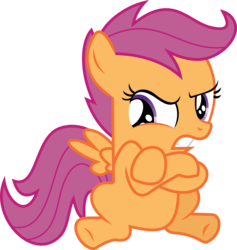 Size: 8000x8436 | Tagged: safe, artist:hourglass-vectors, scootaloo, g4, one bad apple, absurd resolution, grumpy, simple background, transparent background, vector