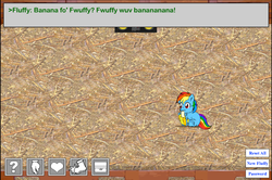 Size: 800x531 | Tagged: safe, rainbow dash, fluffy pony, g4, banana, fluffy pony pet shop, fluffydash