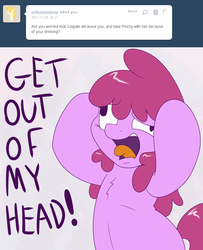 Size: 750x925 | Tagged: safe, artist:skoon, berry punch, berryshine, earth pony, pony, ask berry punch, g4, ask, bipedal, chest fluff, female, solo, tumblr