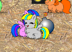 Size: 328x238 | Tagged: safe, fluffy pony, bomb, fluffy pony pet shop, hug, this will end in death, this will end in tears, this will end in tears and/or death