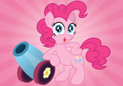Size: 1024x717 | Tagged: dead source, safe, artist:aleximusprime, artist:tim015, pinkie pie, g4, colored, female, party cannon