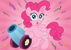 Size: 7765x5435 | Tagged: dead source, safe, artist:aleximusprime, artist:tim015, pinkie pie, g4, absurd resolution, colored, confetti, female, party cannon, streamers