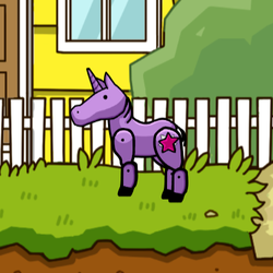 Size: 500x500 | Tagged: safe, twilight sparkle, pony, unicorn, g4, fence, grass, scribblenauts unlimited, unicorn twilight