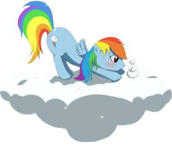 Size: 745x703 | Tagged: dead source, safe, artist:ink-desu, rainbow dash, pegasus, pony, g4, face down ass up, looking at something, simple background, snowman, solo, transparent background