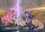 Size: 1440x1026 | Tagged: safe, artist:rom-art, fluttershy, pinkie pie, twilight sparkle, g4, lightning, rain, storm, tea party