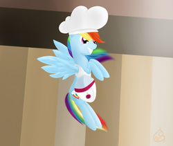 Size: 1900x1600 | Tagged: safe, artist:silverwindpegasus, rainbow dash, pony, g4, chef's hat, female, hat, solo