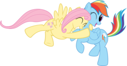 Size: 1886x985 | Tagged: safe, artist:crimsonlynx97, fluttershy, rainbow dash, pegasus, pony, g4, female, lesbian, mare, ship:flutterdash, shipping, simple background, transparent background