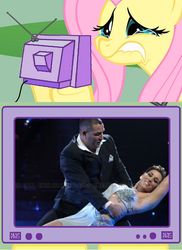 Size: 563x772 | Tagged: safe, fluttershy, pony, g4, exploitable meme, fluttercry, macho camacho, meme, mqb, photo, sad, tv meme